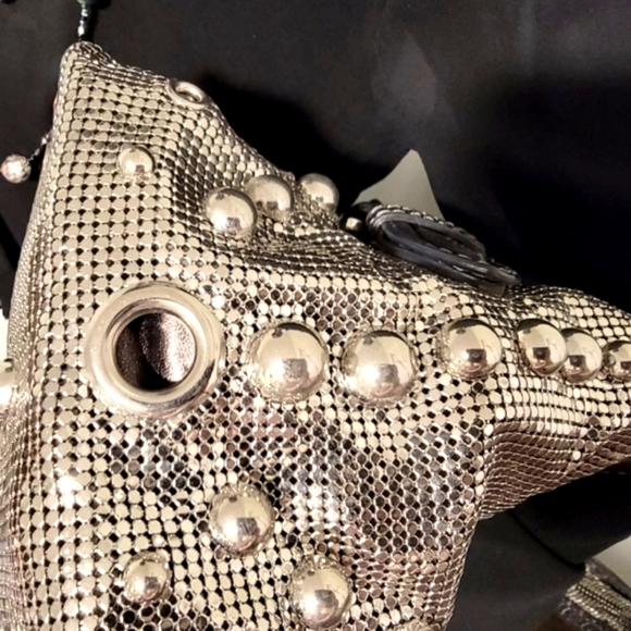 RARE JIMMY CHOO Liquid Silver Mesh Tam Tote - Picture 15 of 16